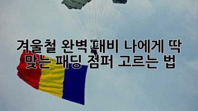 겨울철 완벽 대비! 나에게 딱 맞는 패딩 점퍼 고르는 법